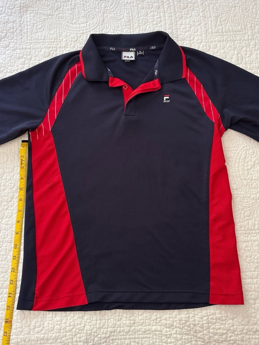 FILA Navy and Red Men’s Athletic Polo